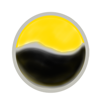 CIES Logo Circle with Grey divider line; yellow on top, black on bottom